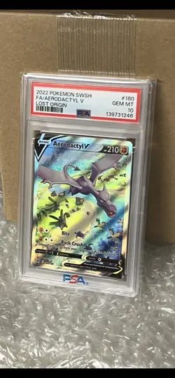 Pokemon TCG Aerodactyl V 180/196 Lost Origin Alt Art Holo Rare PSA 10 Gem Mint - Image 1
