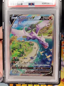 Pokemon TCG Aerodactyl V 180/196 Lost Origin Alt Art Holo Rare PSA 9 Mint + Case - Image 3
