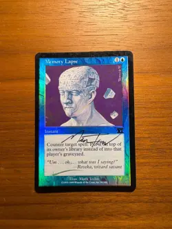 MTG SIGNED BY ILLUSTRATOR - FOIL Memory Lapse - Judge Promos (JDG) - MINT/NM - Image 1