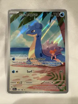 Pokemon TCG Destined Rivals Misty's Lapras 194/182 NM Illustration Rare Holo - Image 1