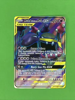 Pokemon TCG Muk Alolan Muk Tag Team GX Unbroken Bonds Holo Card 196/214 Full Art - Image 1