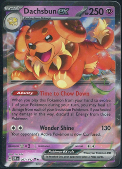 Dachsbun EX 067/142 S&V Stellar Crown Holo Double Rare Pokemon Card - Image 1