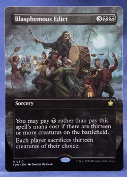 Blasphemous Edict (Borderless) - MTG - Foundations FDN - NM - Image 1
