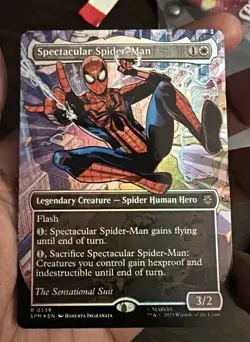 Wizards of the Coast Spectacular Spider-Man #239 Borderless Foil Rare MTG - Image 1