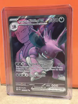 Team Rockets Nidoking EX 216/182 Destined Rivals Ultra Rare Full Art Pokemon NM - Image 1