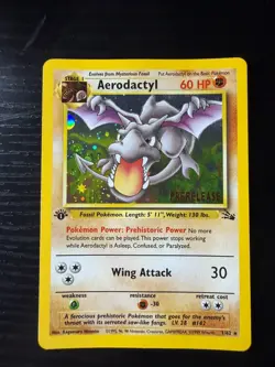 Pokemon TCG RARE COSMOS Aerodactyl Prerelease Promo Holo Foil Near Mint European - Image 1