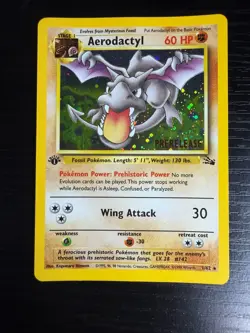 Pokemon TCG RARE COSMOS Aerodactyl Prerelease Promo Holo Foil Near Mint European - Image 2