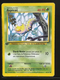 Aspicot 69/102 Edition 1 Ed 1 Set De Base Wizards Carte Pokemon FRA - Image 2