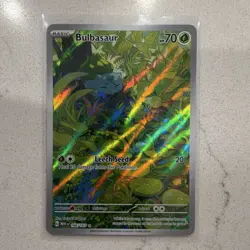 Pokemon TCG Bulbasaur 166/165 Scarlet & Violet 151 Illustration Rare Holo 2023 - Image 1