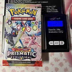 GOD PACKU🔥22.88g🔥VERY HEAVY Prismatic Evolutions Pokemon Sealed Booster Pack - Image 1