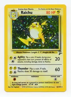 Pokemon TCG Raichu Base Set 2 Holo Unlimited Holo NM- - Image 1