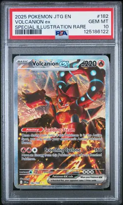 2025 POKEMON JTG EN-JOURNEY TOGETHER #182 VOLCANION EX PSA 10 - Image 1