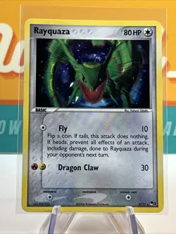 Rayquaza #3 Holo Rare Swirl Pokemon 2006 POP Series 1 HP Heavily Played - Image 3