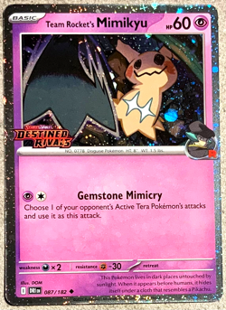 Pokemon Destined Rivals Team Rocket Mimikyu Stamped Promo 87 /182 - Image 1
