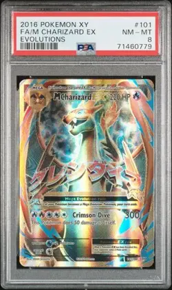 2016 Pokemon XY Evolutions M Charizard ex #101 PSA 8 - Image 1