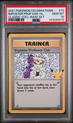 2021 POKEMON CELEBRATIONS CLASSIC COLL #73 IMPOSTER PROFESSOR OAK-HOLO PSA 10 - Image 1