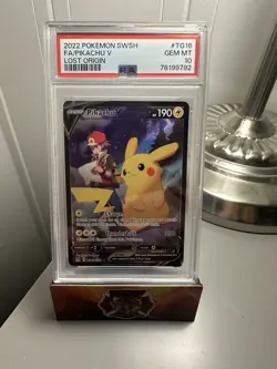 Pokemon 2022 SWSH FA/Pikachu V Lost Origin PA #TG16 PSA 10 GEM - Image 1