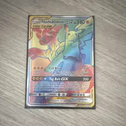 Pokemon Pikachu & Zekrom GX TAG TEAM Secret Rare Holo 184/181 Team Up - Image 1