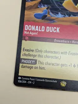 Donald Duck - Not Again! - Disney Lorcana Rise of the Floodborn #106 - Image 3