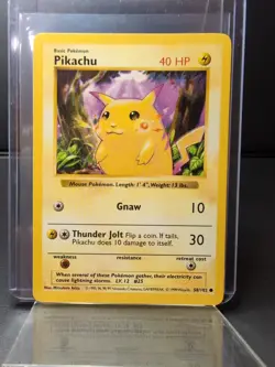 Pikachu Red Cheeks Shadowless 58/102 Base Set 1999 Pokemon TCG Card LP - Image 1