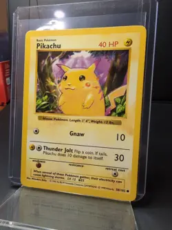 Pikachu Red Cheeks Shadowless 58/102 Base Set 1999 Pokemon TCG Card LP - Image 2