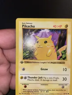 Pikachu 1st Edition Shadowless 58/102 Base Set 1999 Pokemon TCG Card MP - Image 4