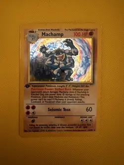 [4th Print - 1999-2000] Machamp 8/102 1st Edition Base Set WOTC Pokemon Card - Image 1