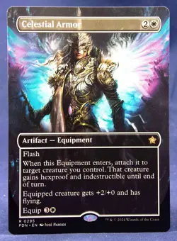 Celestial Armor (Borderless) - MTG - Foundations FDN - NM - Image 1