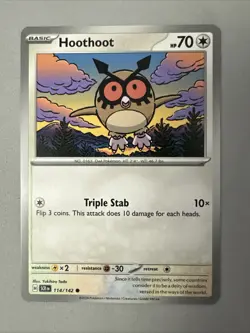 Pokemon TCG * SV Stellar Crown * 114/142 Hoothoot Common * FRESH PK - Image 1