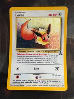 2000 Black Star Promo Eevee #11 Holo Pokemon Card MP (WEAR) - Image 1