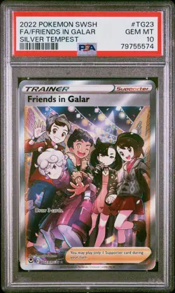 2022 Pokemon SWSH Silver Tempest #TG23 FA Friends in Galar PSA 10 Gem Mint - Image 1