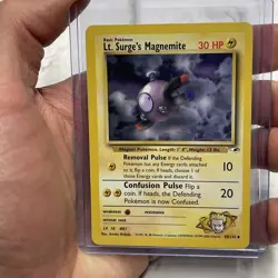 Pokemon TCG Lt. Surge's Magnemite Gym Heroes 50/132 Regular LP+ Vintage Card Vtg - Image 1