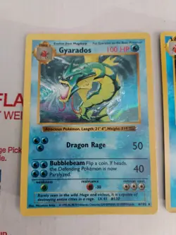 Gyarados Holo American & Japanese Pokemon Card Vintage Old Back Base Set - #cb2 - Image 2