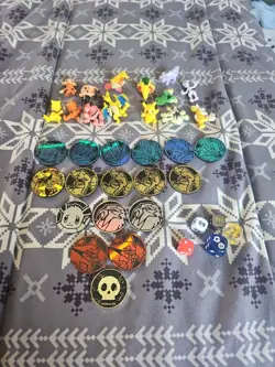 Lot Of 36 Pokemon Dice , Chip lot, And Figures Lot. See Pics Bib214 - Image 1