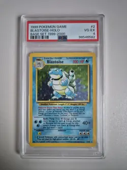 PSA 4 Blastoise 2/102 Base Set 4TH PRINT 1999-2000 Holo Rare Pokemon VG-EXC - Image 1