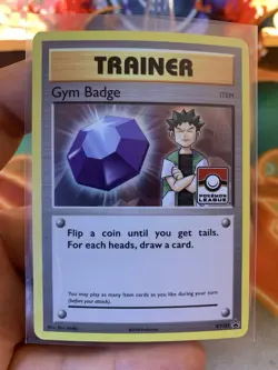 2016 Pokemon League Gym Badge Brock Holo XY203 Black Star Promo - NM - Image 2