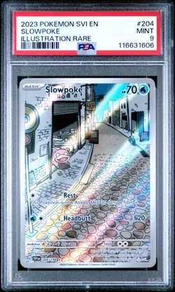 2023 POKEMON SVI EN-SCARLET & VIOLET ILLUSTRATION RARE #204 SLOWPOKE PSA 9 - Image 1