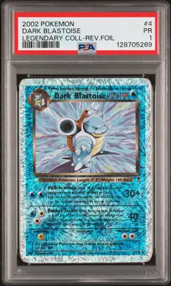 2002 POKEMON LEGENDARY COLLECTION #4 DARK BLASTOISE-REVERSE FOIL PSA 1 - Image 1