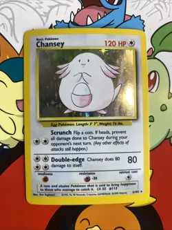 Pokemon Base Set Chansey Holo - Lightly Played LP - Original Vintage 3/102 - Image 1