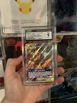 ERROR (Crimped) Moltres & Zapdos & Articuno GX | SM210 | Promo | Pokemon | CGC 9 - Image 4