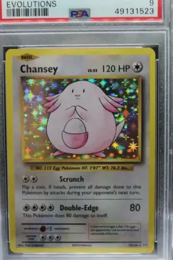 PSA 9 Mint Chansey Holo 70/108 Pokemon 2016 XY Evolutions - Image 2