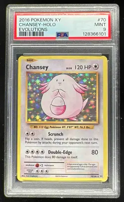 2016 Pokemon XY Evolutions #70/108 Chansey Holo PSA 9 - Image 1