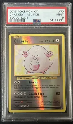 2016 Pokemon XY Evolutions Chansey Reverse Holo #70/108 PSA 9 MINT - Image 1