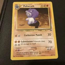 Pokemon TCG Poliwrath Neo Discovery 28 Regular Unlimited Rare Non Holo - Image 1