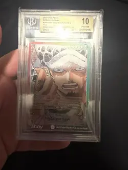 One Piece OP01-002 Trafalgar Law Alternate Art - BGS 10 - Alpha Pre Errata - Image 1
