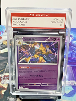 ALAKAZAM #056/132 RARE FOIL Pokemon 2025 Card GRADED 10 MINT TCG CCG - Image 1