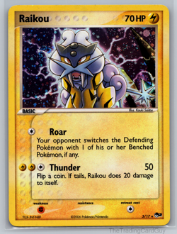 Raikou 3/17 Swirl POP Series Holo Rare LP Pokemon Card Series 2 Vintage 2006 - Image 1