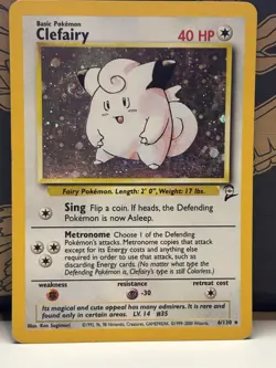 Pokemon TCG Clefairy 006/130 Base Set 2 Holo Rare card Holo MP - Image 1