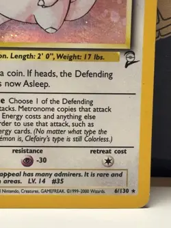 Pokemon TCG Clefairy 006/130 Base Set 2 Holo Rare card Holo MP - Image 5
