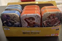 (LOT OF 8) One Piece CCG Card Game 2-Pack Mini Tin Set Vol 2 Bandai New Sealed - Image 1